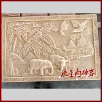  Meteor shower sandstone relief Chinese sculpture small picture background wall entrance mural hotel villa home improvement decoration materials