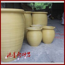 Sandstone relief flower pot garden sculpture glass fiber reinforced plastic community Villa pottery club house decoration materials