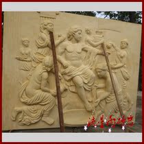 Sandstone relief Apollo background wall sandstone sculpture glass fiber reinforced plastic bath center Hotel Villa decoration materials