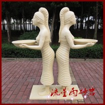 Meteor shower sandstone relief figure sculpture girl garden sandstone glass fiber reinforced plastic Hotel Villa home decoration materials