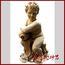 Meteor shower sandstone relief figure round carving children spray water Sand Rock glass fiber reinforced plastic sculpture Hotel Villa decoration materials
