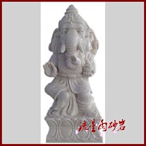 Meteor shower sandstone relief Thai elephant glass fiber reinforced plastic city sandstone sculpture home decoration Hotel Villa decoration materials