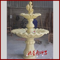 Artificial sandstone relief large fountain FRP garden sandstone sculpture Real estate villa hotel decoration materials