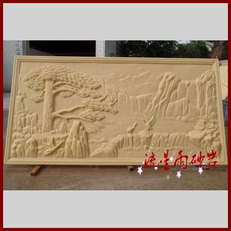 Sandstone Reliefs Custom Glass Fiber Resin Foam Campus Party Build Cast Copper Greet Guest Pine Background Wall Mural Decoration