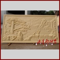  Meteor shower sandstone relief FRP welcoming pine sandstone background wall painting hotel villa home improvement decoration materials