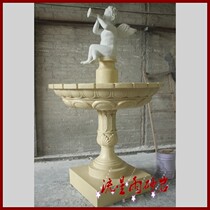 Artificial Sandstone Reliefs Large Angel European-style Water Jet Fountain GRP Sandstone Sculpture Hotel Villa Materials