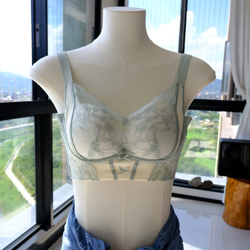 袔苡莥 Wireless bra, supporting cute lace comfortable underwear