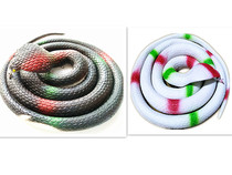 120 cm Simulation snake Rubber snake Snake Soft rubber fake snake White Cobra Round head snake Field snake Tricky Road toy