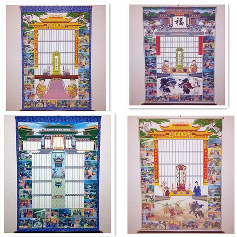 100 * 75 cm printed silk cloth 24 filial piety cousins family ancestors Ancestors Genealogy Ancestors of ancestors
