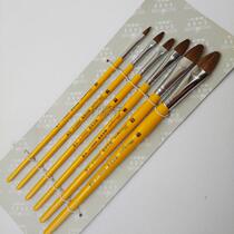 Short rod wolf brush water chalk oil painting watercolor acrylic brush 6 sets