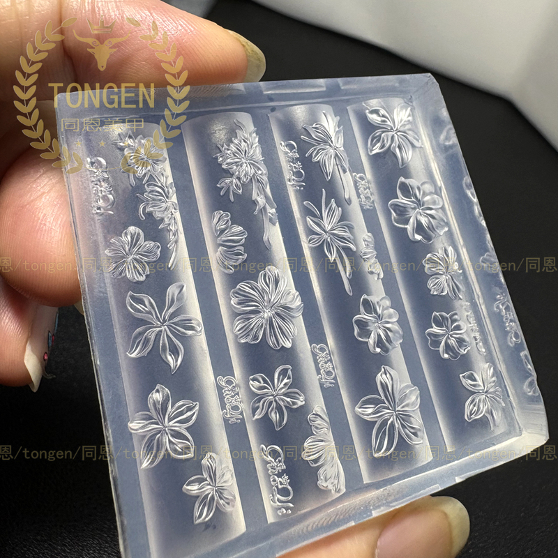 Original Floral Nail Art Mold, Stereo Ice Flower Nail Art Decoration, Carving Design DIY with Box