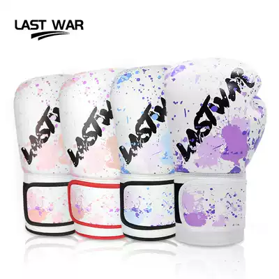 LAST WAR splashing ink boxing female Sanda training professional boxing gloves adult Muay Thai hit sandbag Blue
