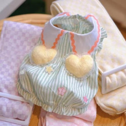 Cute Macaron Pumpkin Dress for Pet Cats and Dogs, Thin Spring and Summer Outing Clothes, Anti-Shedding for Maltese