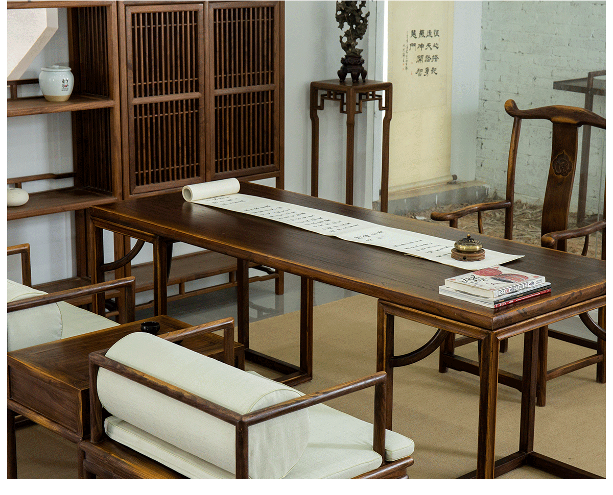 Bàn mới kiểu Trung Quốc gỗ rắn sơn cổ thư pháp bàn học đồ nội thất bàn kết hợp bàn cũ Elm Zen - Bàn bàn máy tính khung sắt