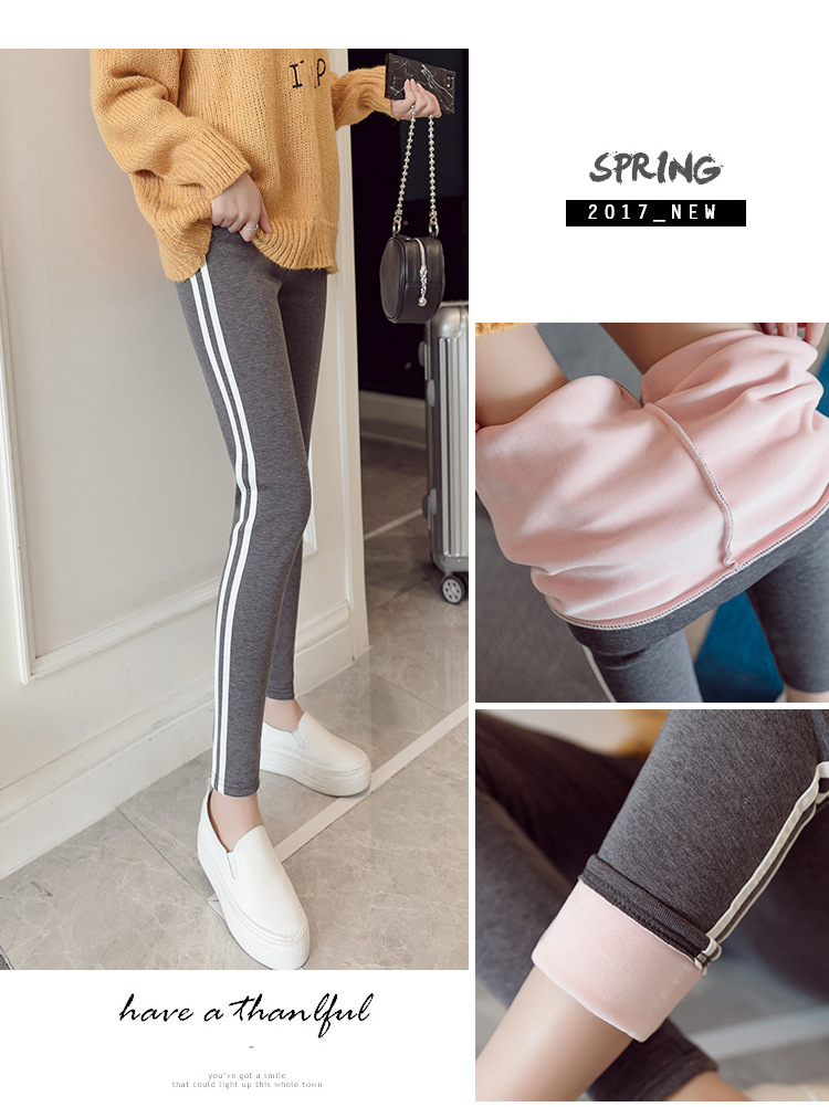 Quần legging cotton cộng với nhung dày 2018 thu đông 2018 phiên bản mới của Hàn Quốc diện quần lửng bó sát cỡ lớn quần tây nữ ống suông