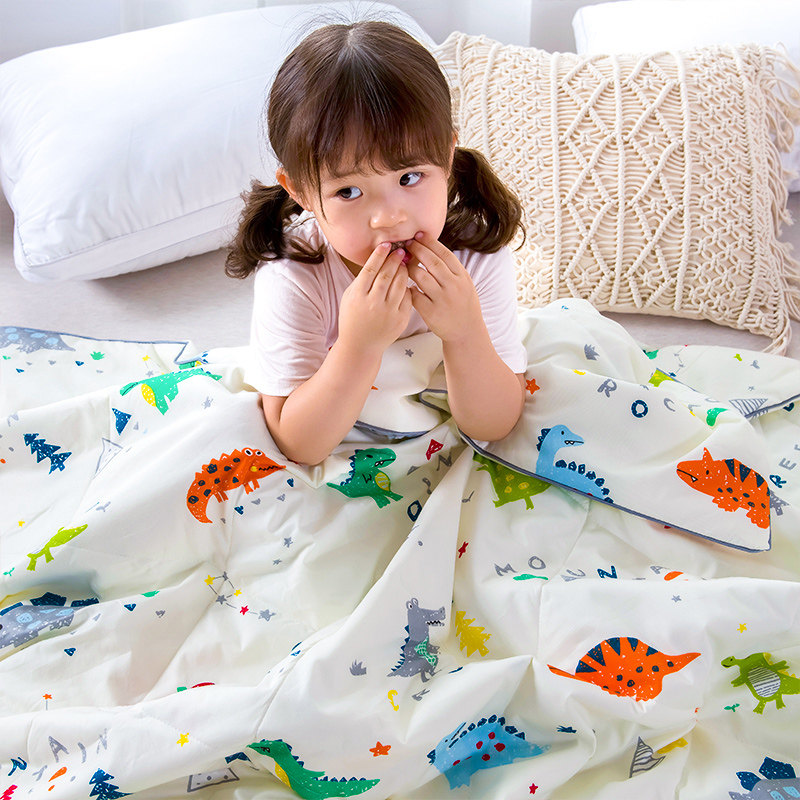 Italian IMOM Children's summer cool quilted by pure cotton air conditioning by Kindergarten Nap Full Cotton Small Quilt Washed Thin Quilt
