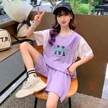 Girls Basketball Jersey Childrens Sports Suit Jersey Summer Style 2024 Girls Short Sleeve Casual Training Jersey Two-piece Set