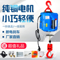 220V micro electric hoist Portable household electric hoist Household traction electric hoist Remote control small crane