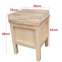 Solid wood box type stool temporary toilet spittoon holder Plastic enamel stainless steel spittoon elderly pregnant woman children