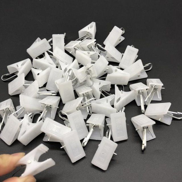 Curtain White Small Clip Underwear Clip Socks Clips Small curtain clip Clips Photo Hang Small Clip Press Button Type Clip-Taobao