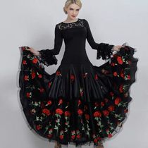 Modern dance dress Dance dress New womens square dance dress Waltz ballroom dance swing skirt Performance competition skirt