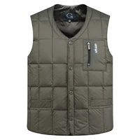 Trung niên nam thu đông xuống áo khoác vest cỡ lớn bố chữ V cổ dày cotton vest vest vai lụa cotton áo ba lỗ nam đẹp