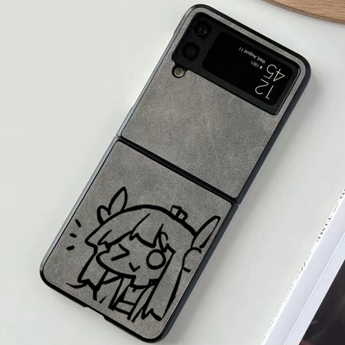 Arknights Merchandise Miel Saisi Suitable for Samsung Z Flip 6 Phone Case Galaxy Z Flip 4/5 Generation Foldable Screen Protective Cover Huawei P50 Pocket 2 Suede Protective Case Xiaomi
