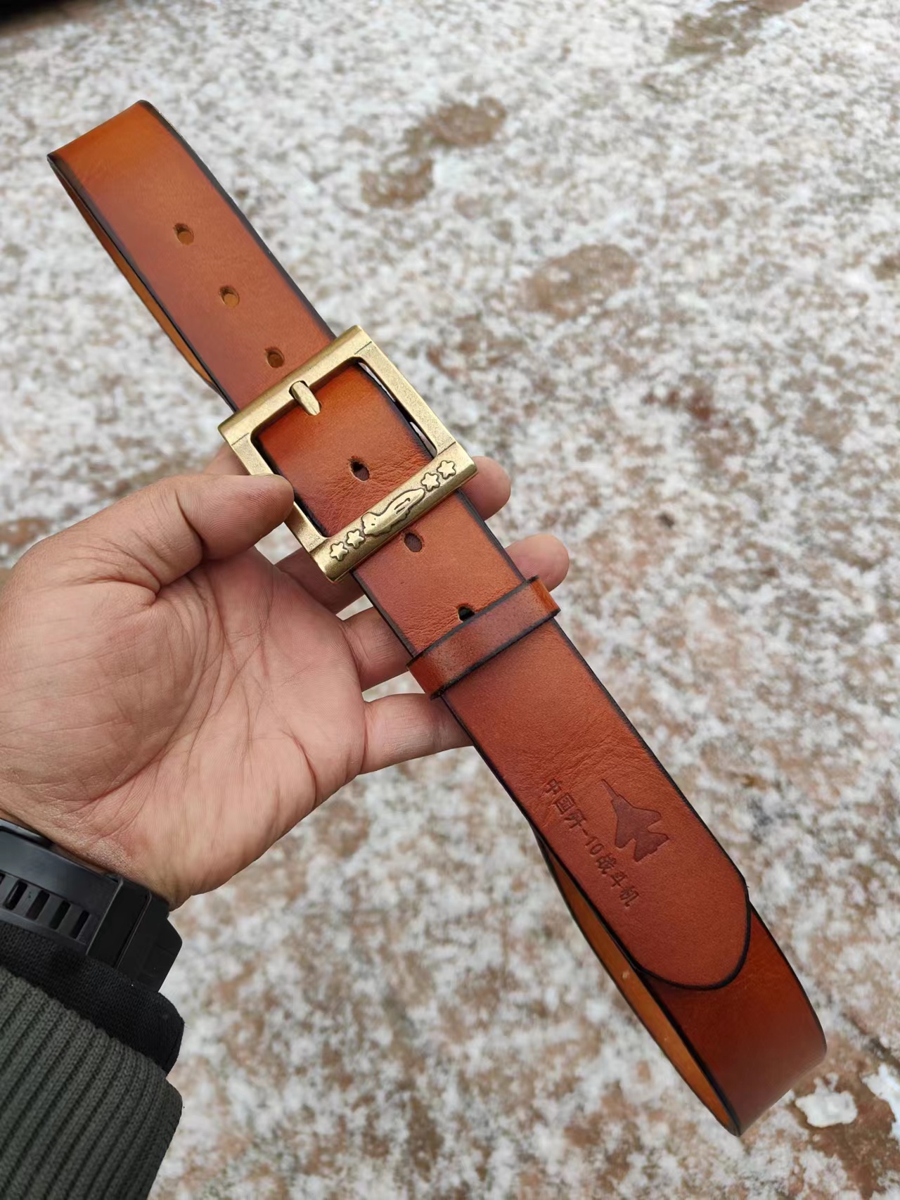 Stock Old annihipator 10 Pilot belt pure copper buckle real cow leather belt men like belt-Taobao