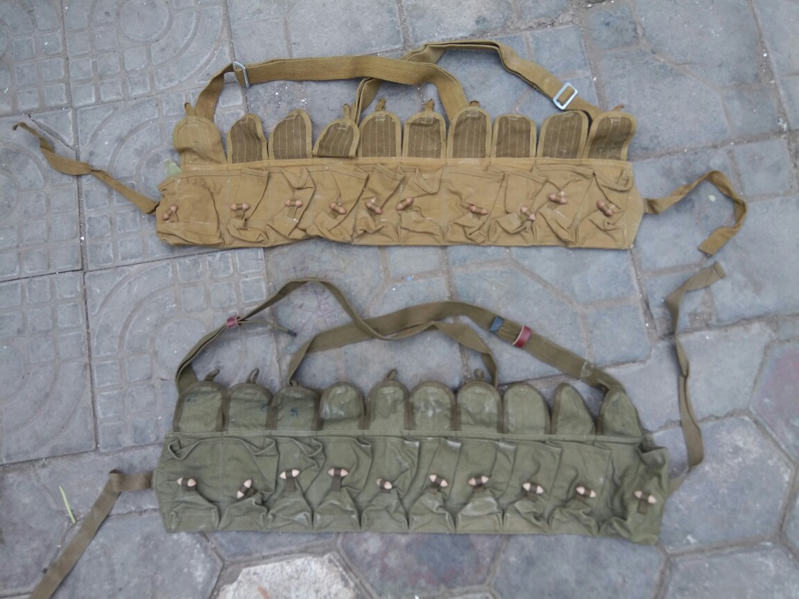 50-60's vintage canvas 56 semi-tactical carrying gear outdoor equipment 10 pocket chest hanging CS vest multi-function