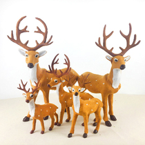 Christmas Deer Elk decorations plush deer simulation sika deer scene ornaments Christmas tree decorations arrangement props