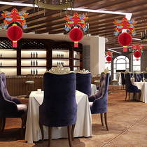 New Years Spring Festival decoration Creative Lantern shop roof decoration honeycomb palace lantern layout God of wealth hanging ornaments