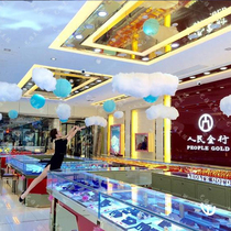  National Day opening event decoration simulation Baiyun flower ceiling pendant Shopping mall shop layout ceiling pendant pendant