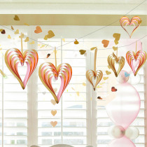 Mid-Autumn Festival National Day Atmosphere Decoration Arrangement Heart-shaped Pendant Jewelry Shop Ceiling Window Love Hanging