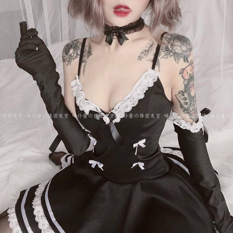 Gothic Dark Black Princess Dress Multilayer Cake Skirt Game Uniform KTV Work Maid Cos Student Fake Lady Lori
