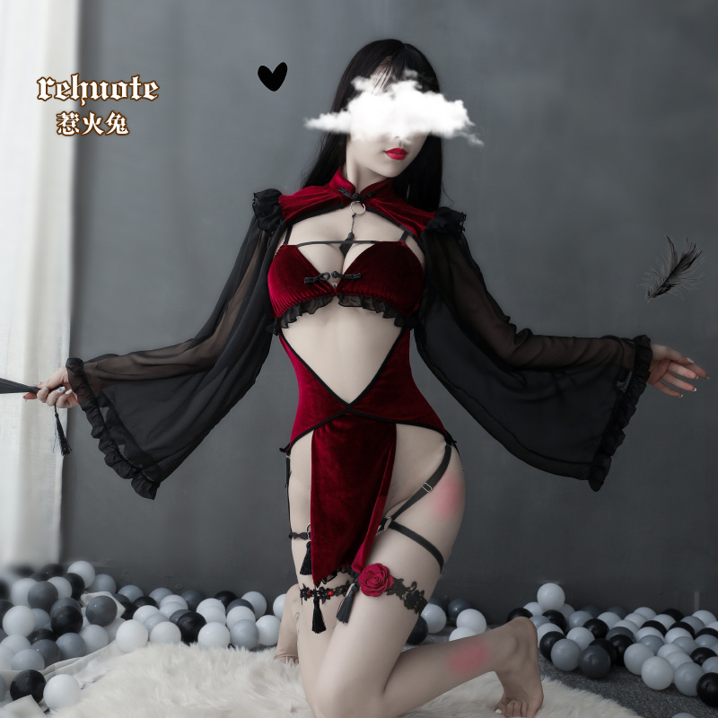 Dark Wind Retro Fight Witch Band Witch Band Secondary Yuan Queen Fun Lindrous Game Suite Witch Game Uniform