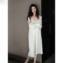 Cant hide the temperament ~ OLOEY French style your sleeping dress ~ long sleeve fall thin and sexy lace pyjamas