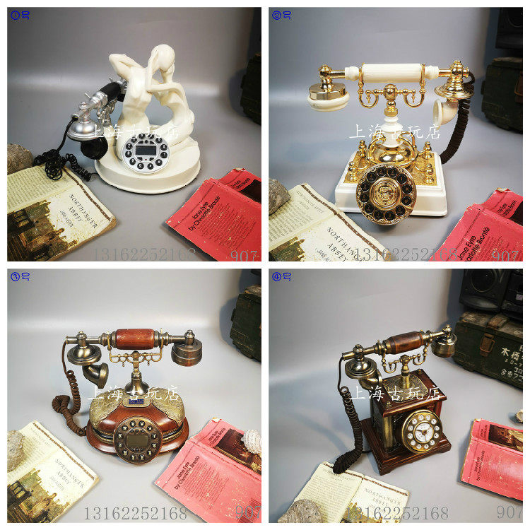 90's retro - telephone collection of old - fashioned retro - phone dial style old telephone decoration