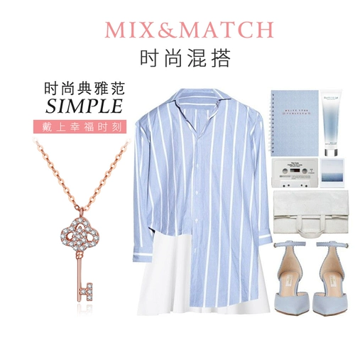 Ожерелье, цепочка, подвеска для ключей на день Святого Валентина, золото 750 пробы, подарок на день рождения, 9741W