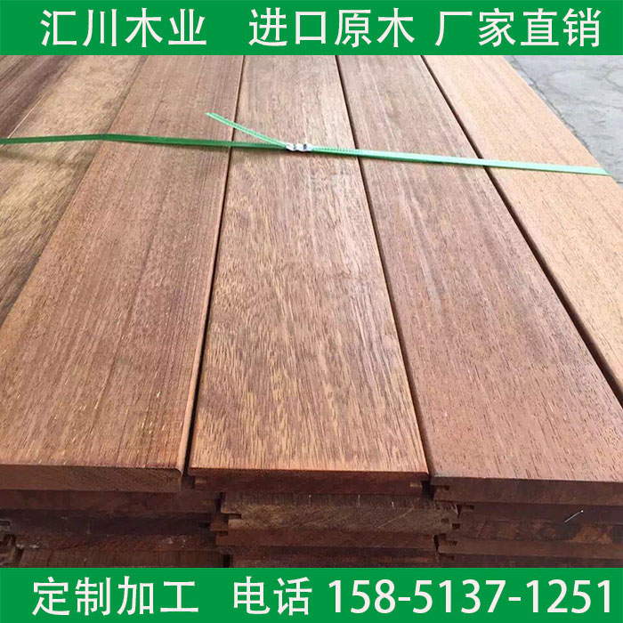 Indonesian pineapple grid anti-corrosion wood flooring outdoor panel wood pillar wood square landscape boardwalk pavilion terrace Balau custom