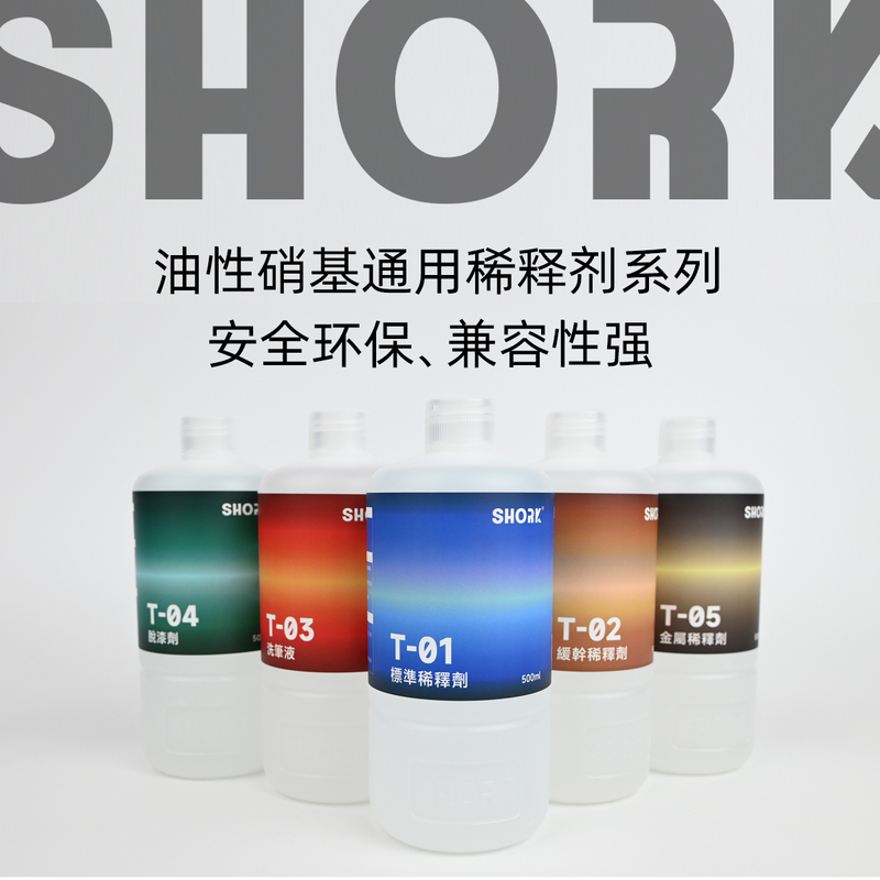 Shork Special Thinner for Nitrocellulose Oil-Based Paint/Pen Cleaning Solution/Paint Remover 500ml Environmentally Friendly and Benzene-Free