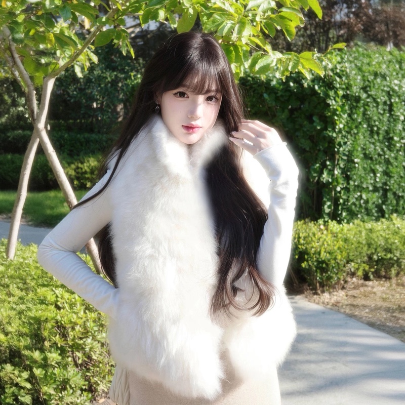 2026 New Korean Style Faux Fox Fur Eco-Friendly Fur Vest for Women, Winter Outerwear with Stand Collar, Rich Girl Fur Coat 2026 New Korean Style Faux Fox Fur Eco-Friendly Fur Vest for Women, Winter Outerwear with Stand Collar, Rich Girl Fur Coat