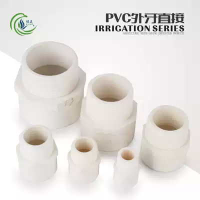Plastic PVC water supply pipe fittings national standard external teeth direct 20 25 32 40 50 63 white water supply straight through