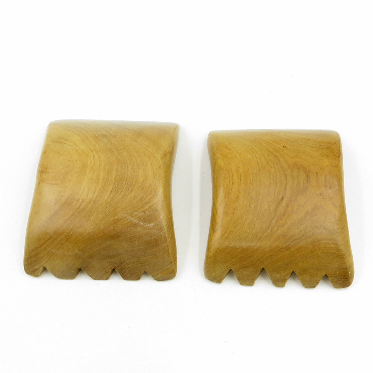 Vietnamese fragrant wood massage gua sha tablets gua sha board semi-circular toothed massager fragrant wood massage gua sha device