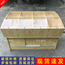 Wooden grain display cabinet Supermarket rice cabinet bucket Bulk dry goods snack shelf Convenience store grain and oil store Rice and grain bucket