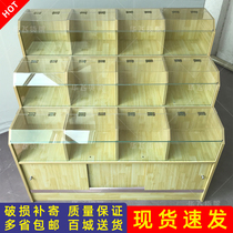 Supermarket snack shelf Wooden rice cabinet Convenience store grain and oil store Whole grain display cabinet single side against the wall