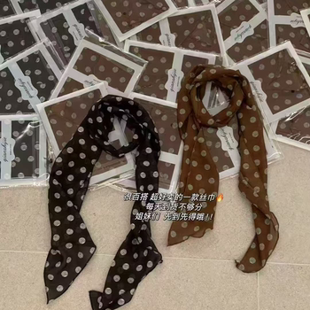 Cangmei Women's Fashion - Polka Dot Design Silk Scarf