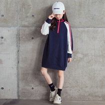 Girls sweatshirt 2022 Spring long dress The Korean version of the dress Hans version of the new Korean childrens clothing