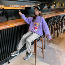 Girl Winter Clothing Suit Plus Velvet Clothing Big Boy Women Dress Foreign Air Trendy 13 Year Old Tennis Red Girl Dress 2022 New Wave