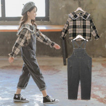 Girl Back Belt Pants Suit Foreign Air Pants Autumn Style Pants Great Tong Han Version Loose Children Clothing Spring Dress 202 Years New
