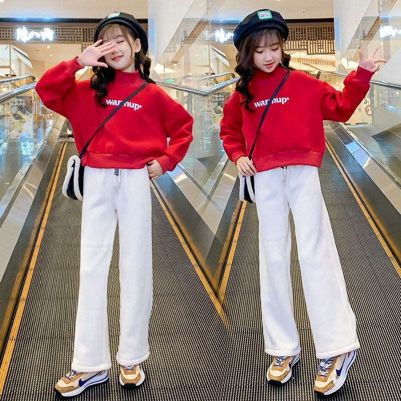 Girl Winter Clothing Suit Plus Suede Vegemon Large Boy Women Dress Trendy 13 Year Old Tennis Red Girl Dress 2022 New Wave